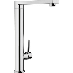 Chromfarbene baliv Küchenarmatur KI-1920, Einhebelmischer mit hohem, eckigem Auslauf.