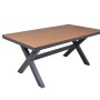 Rechteckiger Garden Pleasure Gartentisch Silea in Braun-Schwarz mit Aluminiumgestell, 93,5x173 cm.