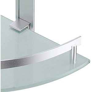 MSV Eck-Duschregal Tabarca aus Alu & Glas, 24x24x30cm. Badregal zur Eckmontage.