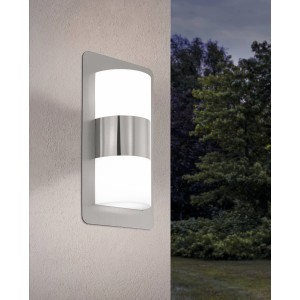 Eglo Cistierna Außenwandleuchte, 2-flammig, Edelstahl, 35x18cm. Moderne Wandlampe für den Außenbereich.