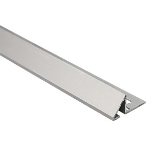 Bodenausgleichsprofil, Alu eloxiert, Silber matt, 10mm hoch, Fliesenschiene.