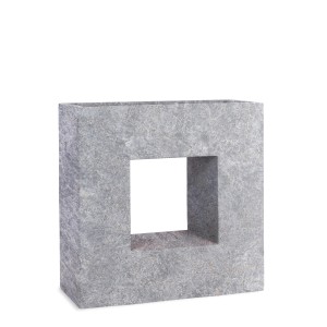 Pflanzwerk Hochbeet Pflanzkübel Vista Premium Frostbeständig Lava 66 cm Hellgrau