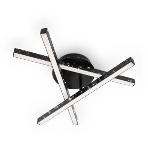 Brilo LED-Deckenleuchte Rey 3-flammig Schwarz
