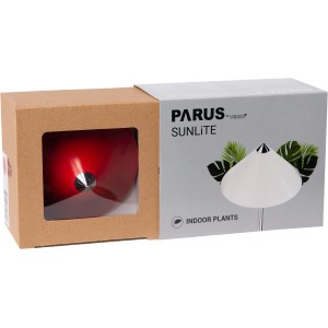 Verpackung der roten Parus by Venso LED-Pflanzenlampe Sunlite 7W. Pflanzenanzucht.