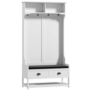 HOMCOM Garderobenständer MDF Schaumstoff Weiß 89L x 42B x 172H cm