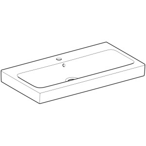 Geberit iCon Waschbecken, 90 cm, Weiß, mit Hahnloch und Überlauf.