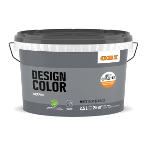 OBI Design Color Graphit, 2,5 l, matte, graue Innenfarbe für Wände.