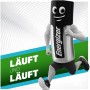 Energizer Akku Extreme AA: Lächelnde Batterie-Figur beim Laufen, symbolisiert Ausdauer.