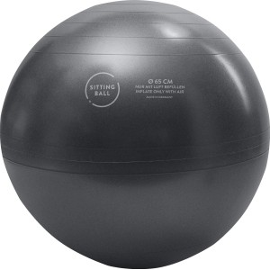 Grauer Sitting Ball Hocker, 65 cm, für bequemes Sitzen und Entspannen.
