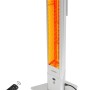 Vasner HeatTower Infrarot-Heizstrahler 2500W Silber mit Fernbedienung.