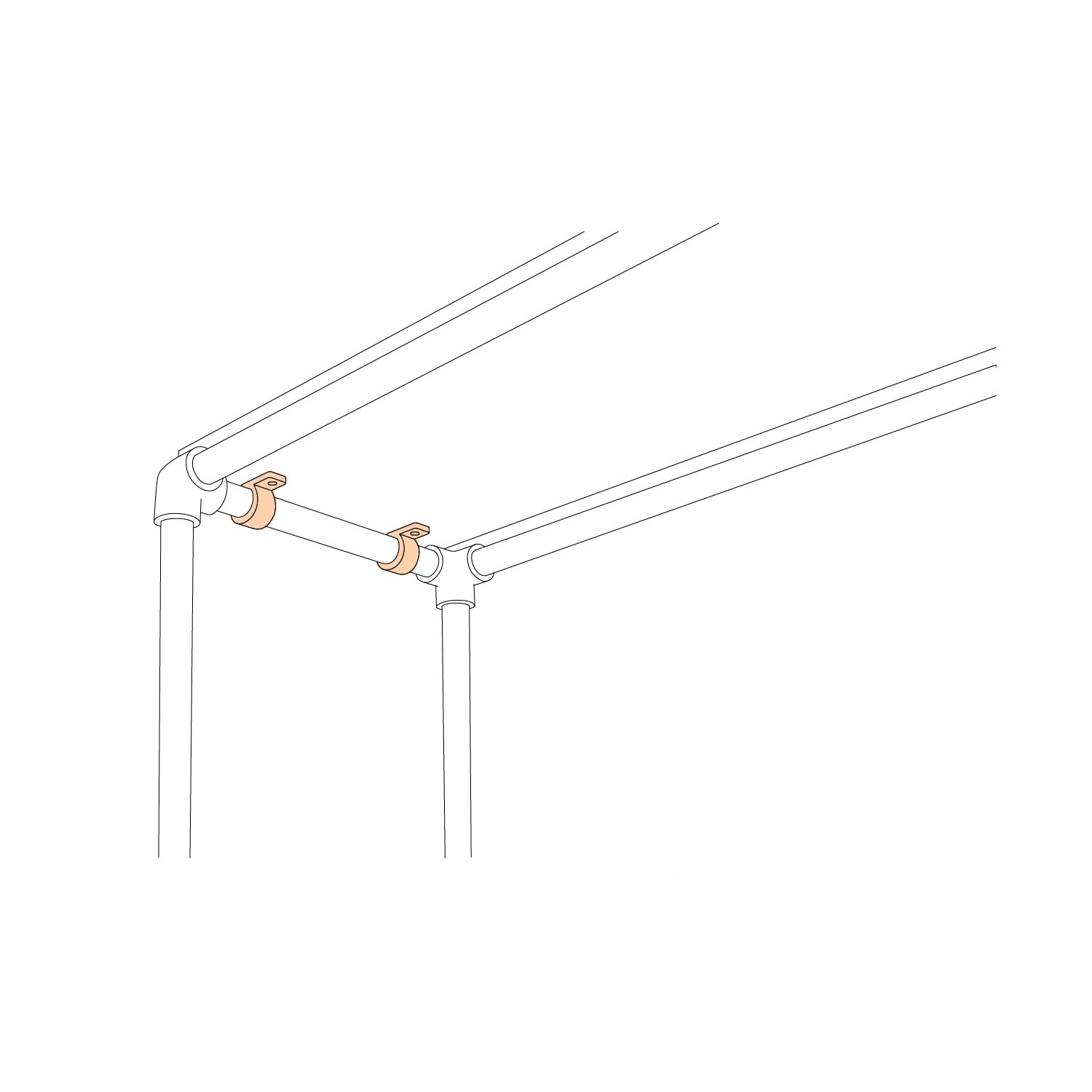 Silberner Befestigungsring verzinkt (Ø 2,7 cm) zur Montage von Stahlrohr-Regalböden.