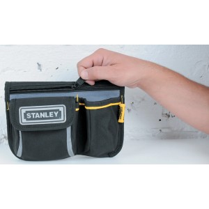 Stanley Gürteltasche Mini 1-96-179, schwarze Arbeitstasche mit Fächern und Reißverschluss.