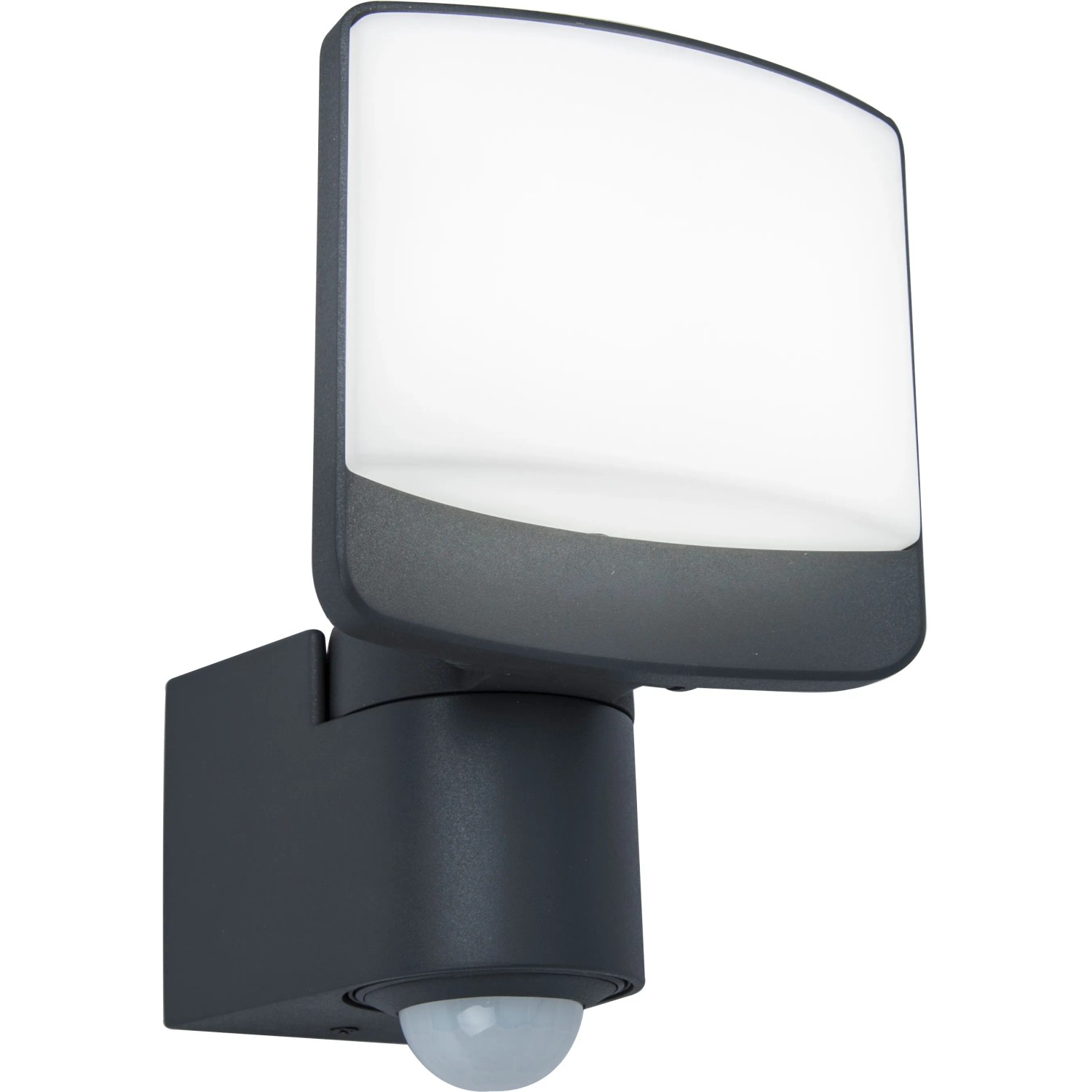 Lutec LED-Außenstrahler Sunshine mit schwenkbarem Kopf und Bewegungssensor.