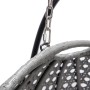 Detailaufnahme: Grauer Home Deluxe Hängesessel Twin aus Polyrattan mit Aufhängung.