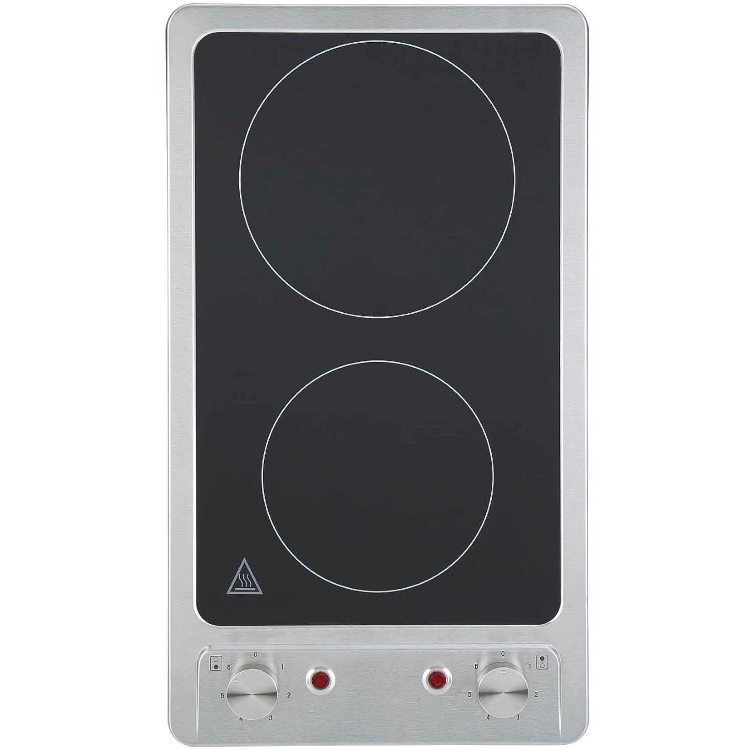 Respekta Glaskeramik Kochmulde für Küchenzeile, 2 Kochfelder, silberfarben