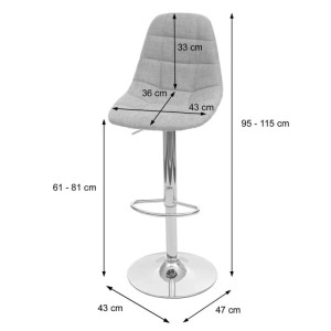Barhocker 2er-Set, creme-beige, Kunstleder/Metall, höhenverstellbar, 360° drehbar, bequeme Polsterung.