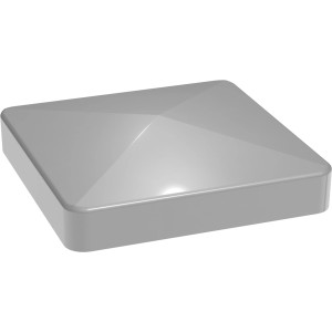 GroJa Alu-Steck Pfostenkappe, silbergrau, 7x7 cm, für Zaunbau & Sichtschutz.