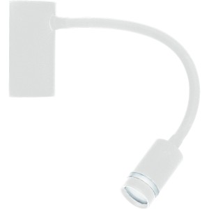 Weiße LED-Leselampe Kepler von Luce Design für die Wandmontage.