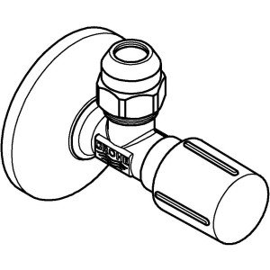 Grohe Eckventil 1/2 Zoll, matt schwarz, mit Rosette und gerändeltem Griff.