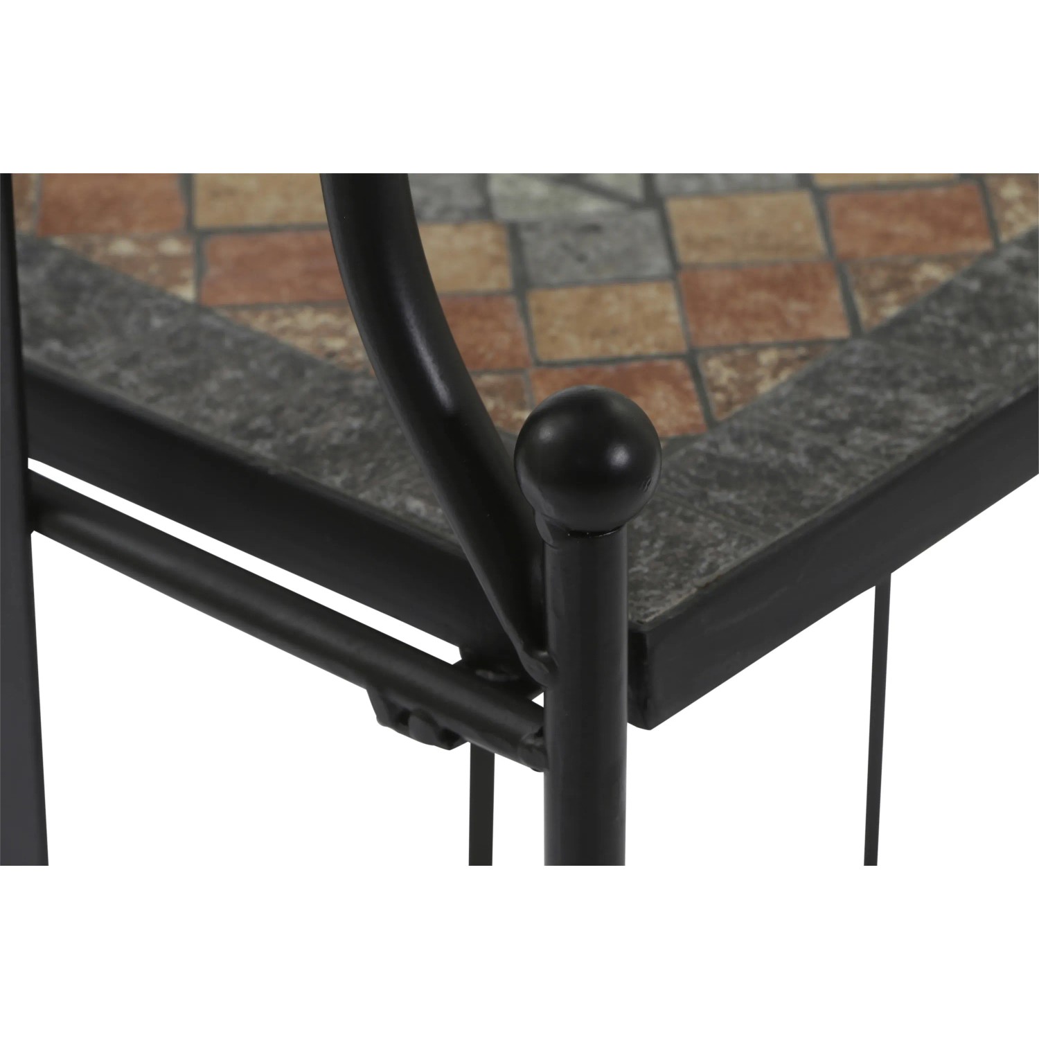 Detailansicht: Schwarzes Siena Garden Regal Prato mit Mosaik-Optik.