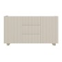 Selsey Sideboard Fiorra, 144 cm, in Kaschmir. Geriffelter Korpus, 2 Türen, 3 Schubladen. Moderne Kommode mit Stauraum.