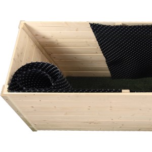 Bellissa Noppenfolie im Holz-Hochbeet: Schutz vor Staunässe für langlebige Hochbeete.