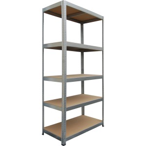 Verzinktes Metall-Schwerlastregal mit 5 Böden, 180x90x40 cm, ideal für Garage und Keller.