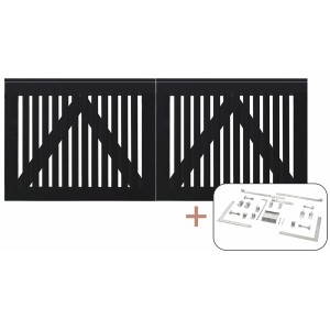 Plus Holz Doppeltor Sendai Nadelholz Schwarz 200 cm x 80 cm