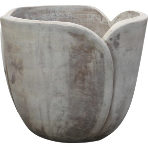 Brauner Terrakotta-Blumentopf in Tulpenform, Ø 33 cm. Pflanzgefäß für Garten und Balkon.