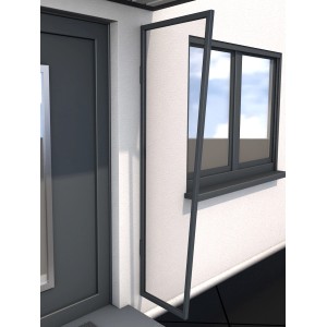 Gutta Seitenblende für B1 Acryl Klar Anthrazit 200 cm x 60 cm x 45 cm