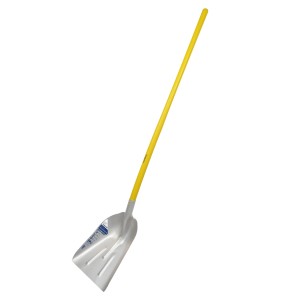 Sonneck Aluschaufel Duox mit gelbem Hartholzstiel, 164 cm lang. Ideal für Schnee und Garten.