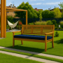 Marineblaues Gartenbank Kissen 110x50cm für 2-Sitzer Bänke. Bequeme Sitzauflage für Gartenmöbel.