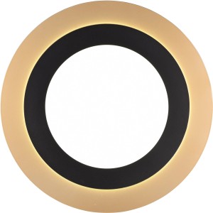 Runde LED Deckenleuchte Morgan in Schwarz-Gold, 42W, dimmbar.