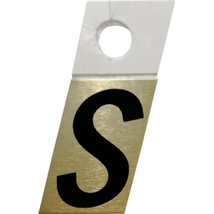 Metallschild Buchstabe S, 2,5 cm, selbstklebend.