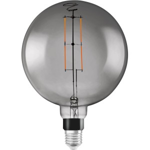 Ledvance Smart+ Filament Globe E27, 6W, Grau: Intelligente WiFi LED Lampe im Vintage-Look.