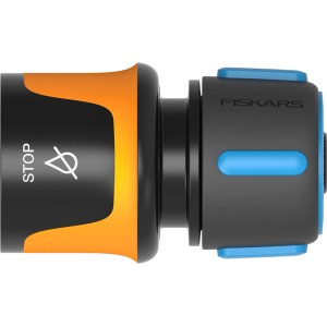 Fiskars Schlauchkupplung Stop 13-15 mm, blau-orange, für Sprinkler-Systeme.