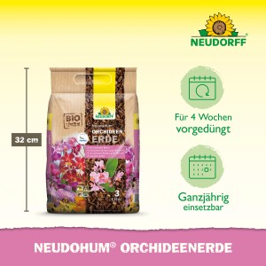 Neudorff NeudoHum Orchideen-Erde, 3 Liter Sack, torffrei und vorgedüngt.