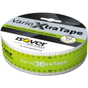 Vario XtraTape Klebeband, 60mm x 20m, für Dämmstoffzubehör, mit integriertem Maßband.