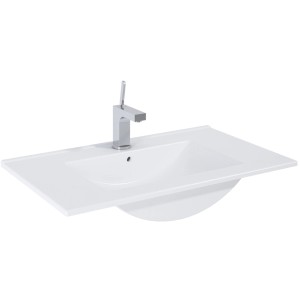 Maximus Kyra Einbauwaschbecken, 80 cm, Weiß Matt mit Armatur.