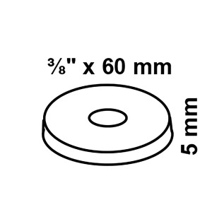 Verchromte Hahnrosette, 16,7 mm (3/8) x 60 mm, zur Abdeckung von Wanddurchführungen.
