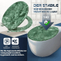Ovaler WC-Sitz Sinobath in Grün-Marmoroptik mit Absenkautomatik, aus robustem MDF-Holzkern, belastbar bis 190 kg.