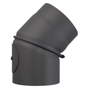 Grauer OBI Rauchrohrbogen 45° mit Ø 150 mm für Kaminöfen.