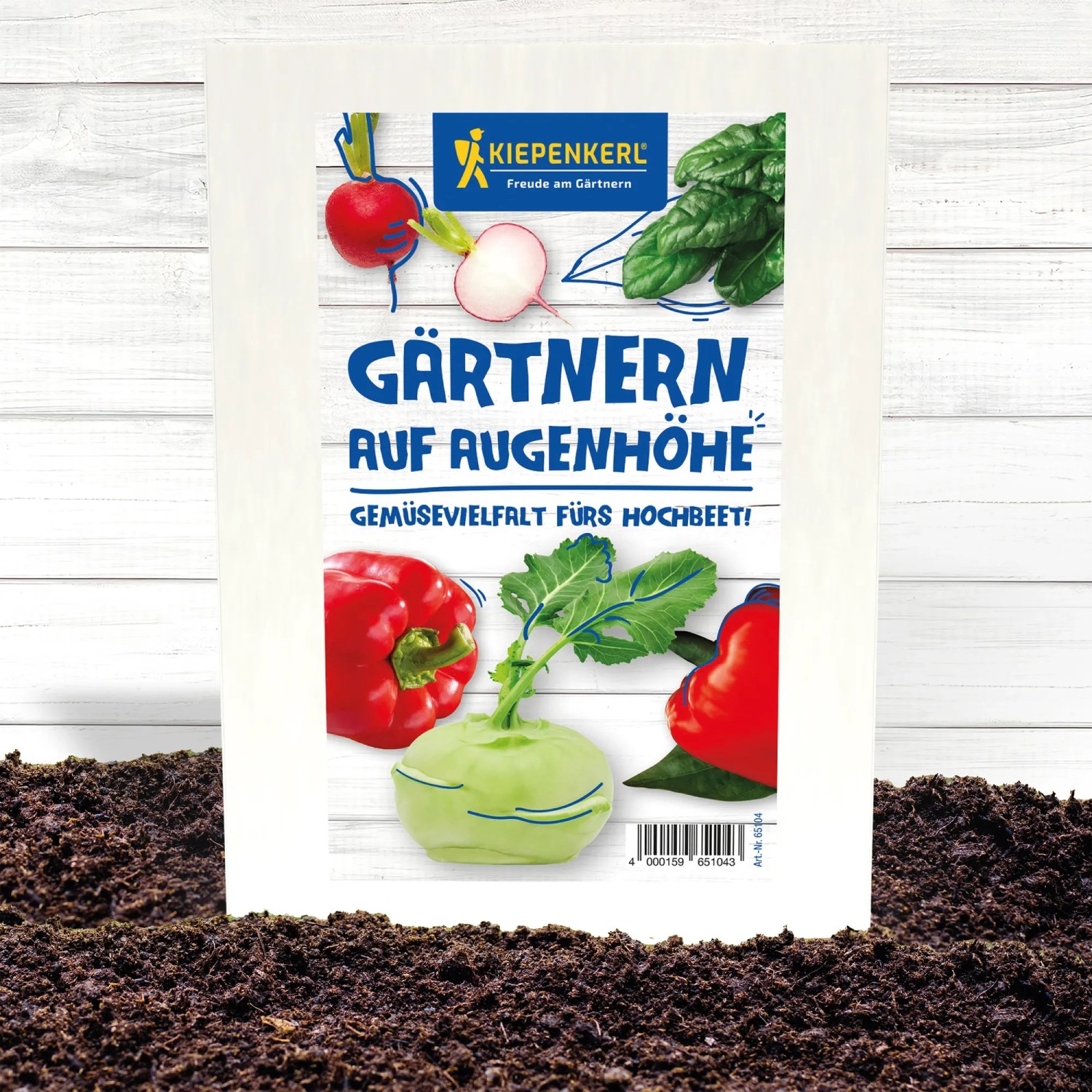 Gemüsesamen-Set für Hochbeet: Vielfalt mit Spinat, Paprika, Kohlrabi und Radieschen.