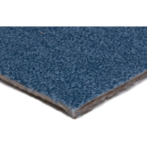 Blauer Teppichboden Catania als Meterware, Detailaufnahme der Velours-Oberfläche.