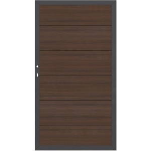 Sichtschutzzaun-Element WPC Platinum XL Einzeltor rechts Braun-Anthr.180 x 98 cm
