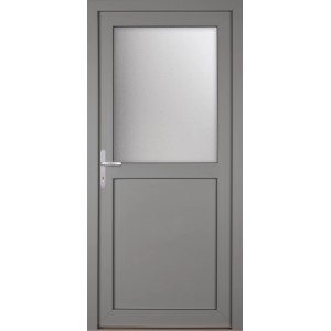 Nebeneingangstür G74 02R Weiß-Fenstergrau Anschlag Links