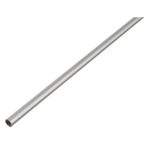 Silbernes Aluminium Rundrohr, 25 mm Durchmesser, 1000 mm Länge.