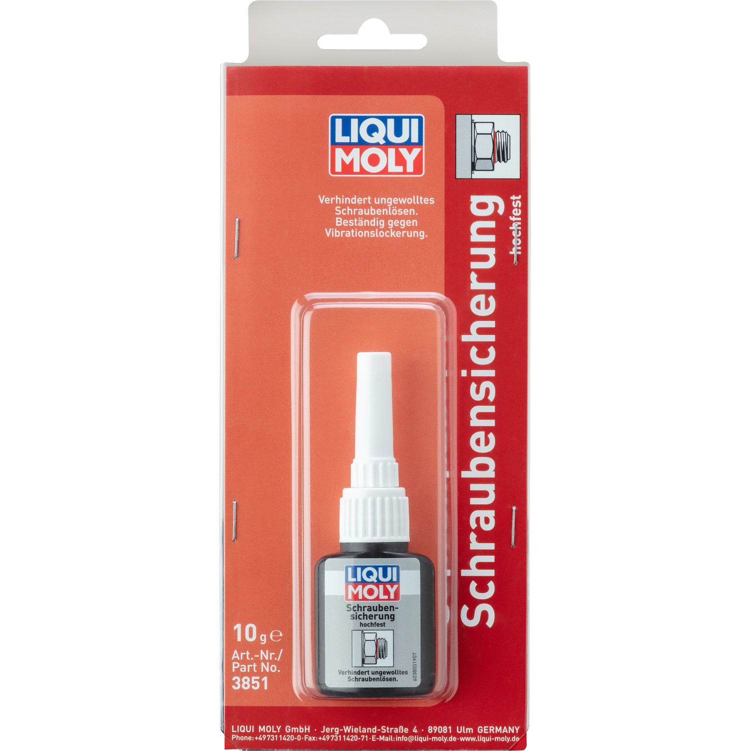 Liqui Moly Schraubensicherung hochfest, 10g Blisterpackung für Autoelektrik.