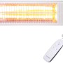 Weißer Vasner Infrarot-Heizstrahler Teras X20 mit Fernbedienung. Terrassenheizer für angenehme Wärme.