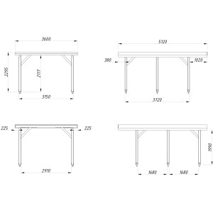 Palmako Flachdach Carport Karl 360 cm x 512 cm naturbelassen